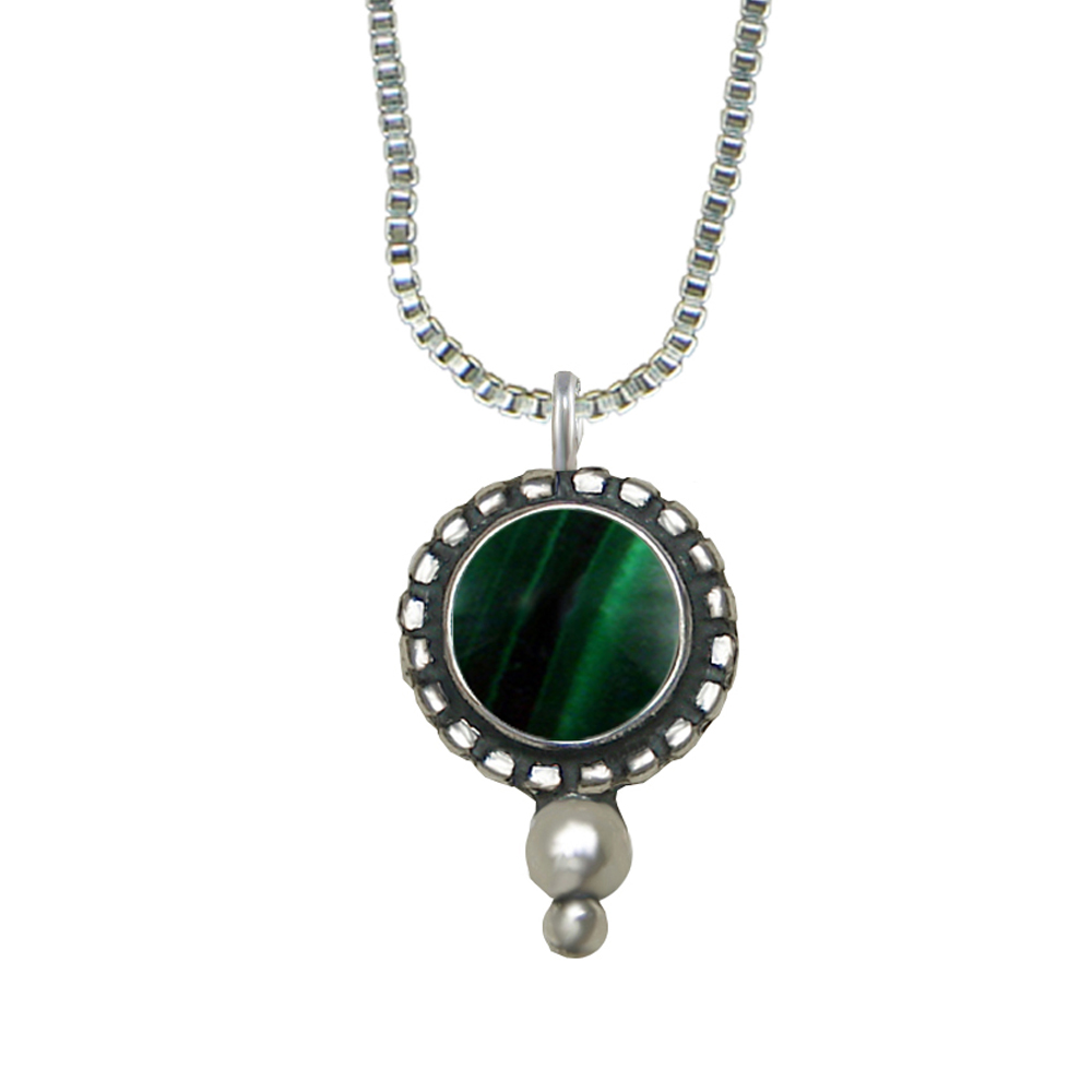Sterling Silver Little Malachite Pendant Necklace